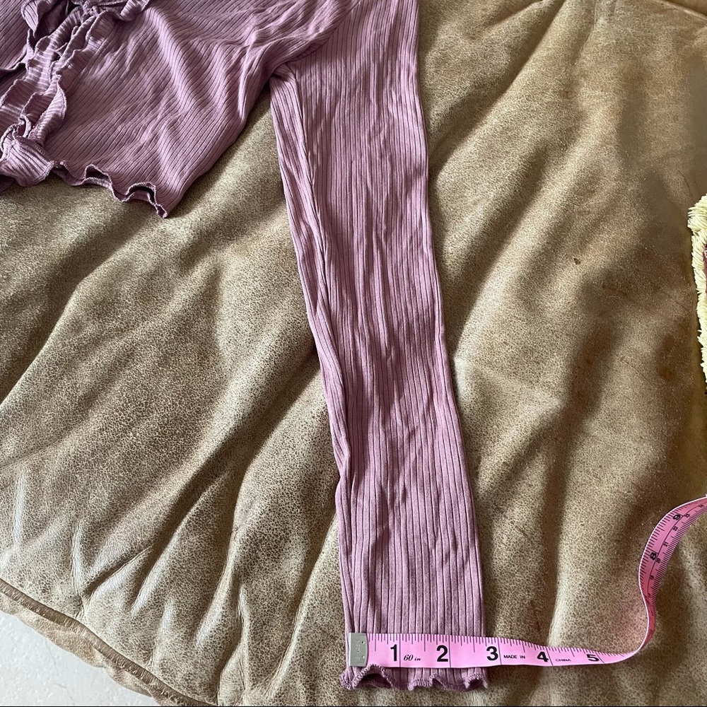 MAUVE TIE CROPPED CARDIGAN STYLED TOP - Picture 10 of 13